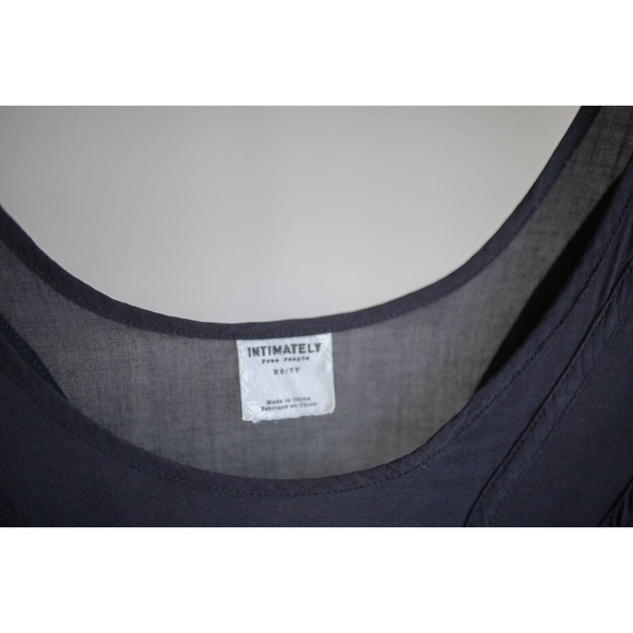 INTIMATELY FREE PEOPLE Black Trapeze Frayed Hem Tank Top Blouse Size XS - Picture 3 of 7